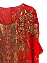 Cargar imagen en el visor de la galería, Plus Size Elegant Abbaya, African Sequin Embroidered Translucent Dashiki