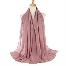 Laden Sie das Bild in den Galerie-Viewer, Solid Color Veil Chiffon Hijab