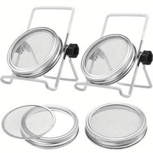 Cargar imagen en el visor de la galería, 2pcs, Mason Jar Stainless Steel Sprouting Stands + 2 Pcs Stainless Steel Sprouting Germination Jar Lids