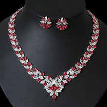 Load image into Gallery viewer, Bride Zircon Jewelry Necklace Earring Set for Occassions