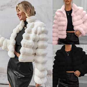 Elegant European And American Imitation Fur Coat Short