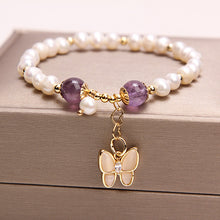 Load image into Gallery viewer, Freshwater Pearl Strawberry Quartz Bracelet Bracelet Female Opal Butterfly Bracelet