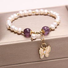 Load image into Gallery viewer, Freshwater Pearl Strawberry Quartz Bracelet Bracelet Female Opal Butterfly Bracelet