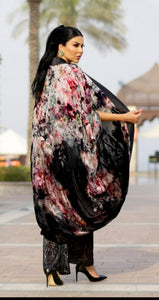 Elegant Black and flowers patterns outfit  by Designer Shereen