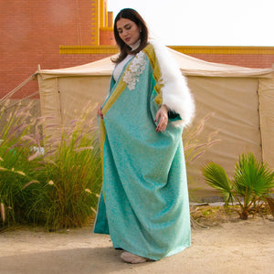 Luxury Sky Cloak with Ebroided fabric by Designer Shereen