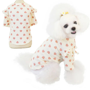 Cotton Pet O-neck Lace Short Sleeve supplies for Small Dogs