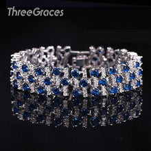 Load image into Gallery viewer, White Gold Color Luxury Crystal Stone Big Bracelets Bangles For Women