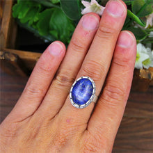 Load image into Gallery viewer, Vintage Natural Lapis Lazuli Necklace Ring Stud Earring Jewelry Sets  Quartz Unakite Stone Quartz Set