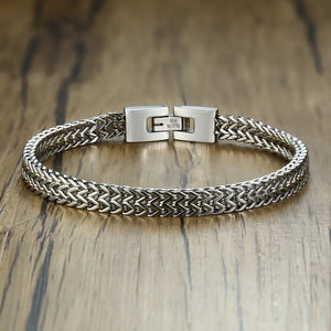 STYLISH STAINLESS STEEL BALI FOXTAIL CHAIN BRACELET FOR MEN