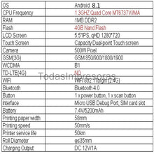 Charger l&#39;image dans la galerie, Q2I Android 8.1 PDA Handheld POS Thermal Printers PDA Terminal 5.5&#39;&#39; HD Touch 3G Wifi BT Wireless 58mm NFC Barcode 1D 2D Scaners