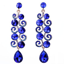 Cargar imagen en el visor de la galería, Vine Shape bling Crystal Long Earrings Jewelry Accessory