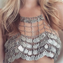 Charger l&#39;image dans la galerie, Full Coins Tassel Chest ChainUnderwear  Body Jewelry