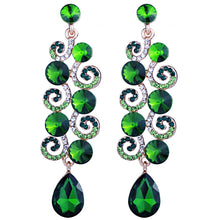 Cargar imagen en el visor de la galería, Vine Shape bling Crystal Long Earrings Jewelry Accessory