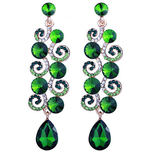 Vine Shape bling Crystal Long Earrings Jewelry Accessory