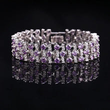 Load image into Gallery viewer, White Gold Color Luxury Crystal Stone Big Bracelets Bangles For Women