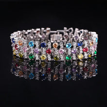 Load image into Gallery viewer, White Gold Color Luxury Crystal Stone Big Bracelets Bangles For Women