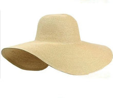 Charger l&#39;image dans la galerie, white hat summer black oversized sunbonnet beach cap women hat