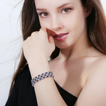 Load image into Gallery viewer, White Gold Color Luxury Crystal Stone Big Bracelets Bangles For Women