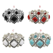 Load image into Gallery viewer, Vintage Elastic Tibetan  Bracelet Boho Acrylic Stone Bracelets