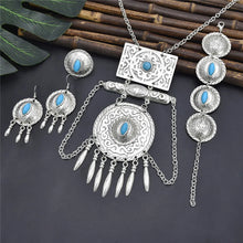 Load image into Gallery viewer, Bohemian Tibetan Silver Color Metal Necklace Bracelet Earring Sets