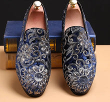 Charger l&#39;image dans la galerie, Mens Glitter Shoes  Embroidery Men footwear