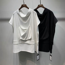 Load image into Gallery viewer, Samo Zaen&#39;s Short Sleeve T-Shirt Casual Large Pocket Design Loose Stand Collar Sleeveless