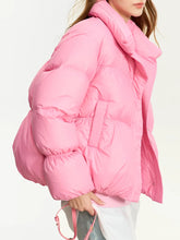 Laden Sie das Bild in den Galerie-Viewer, Down Coats For Women New Bud Type Short Zipper Button-down Collar  Full Jacket