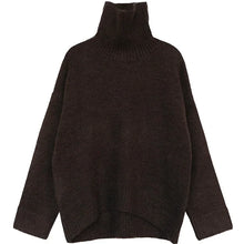 Laden Sie das Bild in den Galerie-Viewer, Women&#39;s Sweater Loose Turtleneck Sweaters Warm Solid Pullover Knitwear