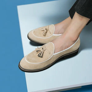 Square toe Slip-On tassels men shoes footwear