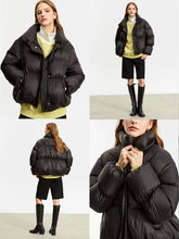 Laden Sie das Bild in den Galerie-Viewer, Down Coats For Women New Bud Type Short Zipper Button-down Collar  Full Jacket