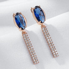 Charger l&#39;image dans la galerie, Kinel Luxury Oval  Natural Zircon Long Earring Rose Gold  High Quality Jewelry