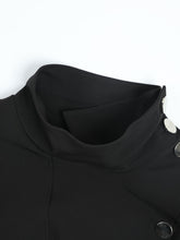 Charger l&#39;image dans la galerie, Black Button Big Size Long Trench New Stand Collar Long Sleeve Windbreaker