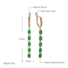 Load image into Gallery viewer, Kienl New Trend Vintage Long Tassel Earring  Green Rose Gold Jewelry