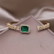 Load image into Gallery viewer, Square Green Zircon Open Bracelet Luxury Accessories