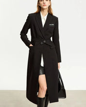 Charger l&#39;image dans la galerie, Trench Coats Slim-fit Long Belt Blazer Collar Solid Wide-waisted Lady Jackets