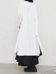 Long  Blouse New Lapel Long Sleeve Loose Fit Shirt