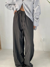 Charger l&#39;image dans la galerie, High Elastic Waist Gray Brief Long Wide Leg Pants New Loose Fit Trousers