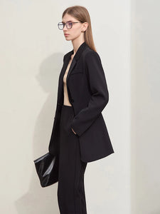 Slim Waisted Mid-length Lapel With Belt Coat