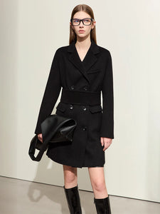 Wool Coat Mid-length Jacket With Belt Double-sided Blends