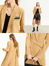 Charger l&#39;image dans la galerie, Trench Coats Slim-fit Long Belt Blazer Collar Solid Wide-waisted Lady Jackets