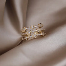 Load image into Gallery viewer, Luxury zircon multi-layer pentagram open ring elegant women&#39;s daily work accessories