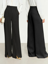 Cargar imagen en el visor de la galería, Minimalist Casual Pants Loose Straight Wide Leg Pants With High Slit Lady Trousers