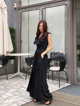 Laden Sie das Bild in den Galerie-Viewer, White Haute Couture Elegant Jumpsuit For Women&#39;S Summer V-Neck Sleeveless Chic Slit Style Slim Fit Jumpsuit