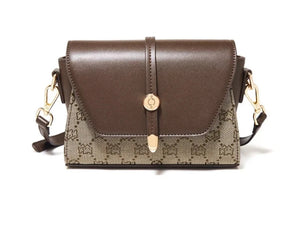 Brand Signature Design Lady Shoulder Bag Fabric&PU Leather Panelled Crossbody  Monogram Retro Flap