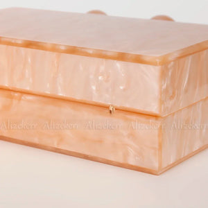 Acrylic Box Evening Clutch Bags  Luxury Marbling Bead Purses