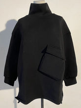 Load image into Gallery viewer, Big Size Pocket Irregular T-shirt New Turtleneck Long Batwing Sleeve