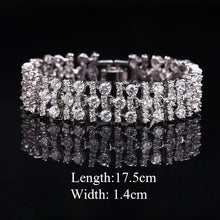 Load image into Gallery viewer, White Gold Color Luxury Crystal Stone Big Bracelets Bangles For Women