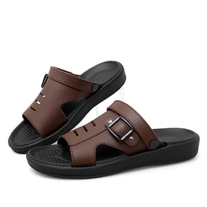 Classic Soft Genuine Leather Men's Sandals Comfortable Slipper