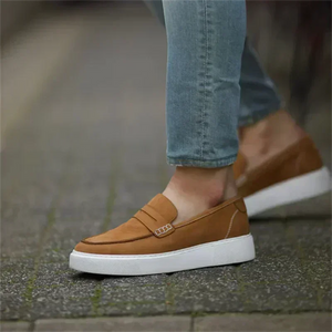 Solid Brown Slip-On  Sneakers for Men footwear