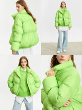 Laden Sie das Bild in den Galerie-Viewer, Down Coats For Women New Bud Type Short Zipper Button-down Collar  Full Jacket